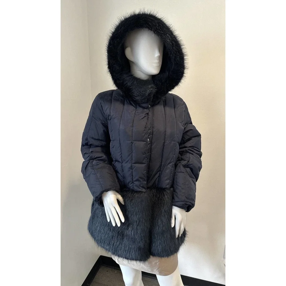 Crewcuts Girls Coat Blue Primaloft Puffer Faux Fur Jacket - Size 16 Orig.$239 - Picture 5 of 13
